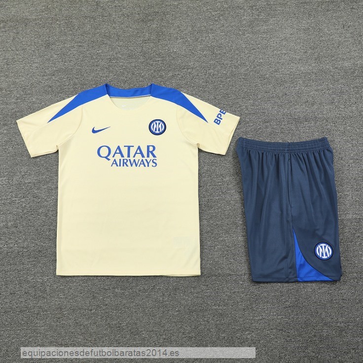 Nuevo Entrenamiento Conjunto Completo Inter Milan 24/25 Amarillo Gris Baratas